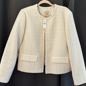 LOFT Women's winter white/ivory Textured Blazer